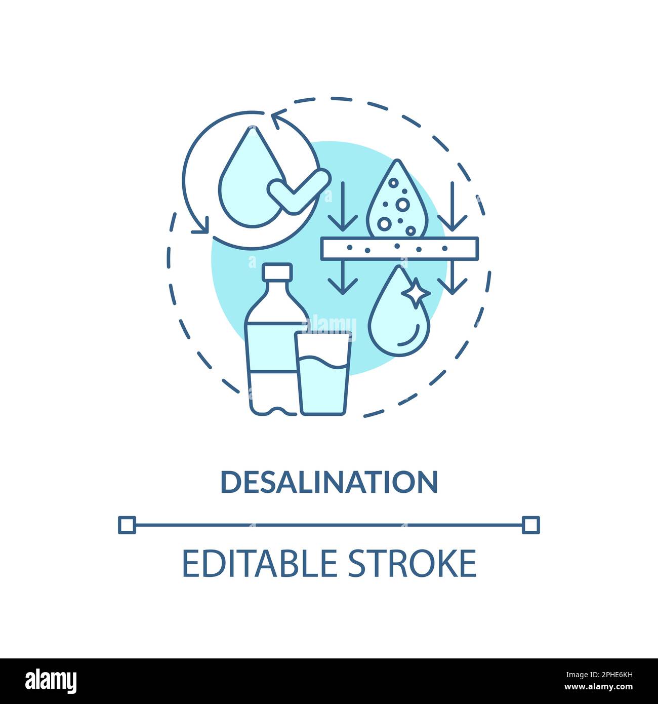 Desalination turquoise concept icon Stock Vector