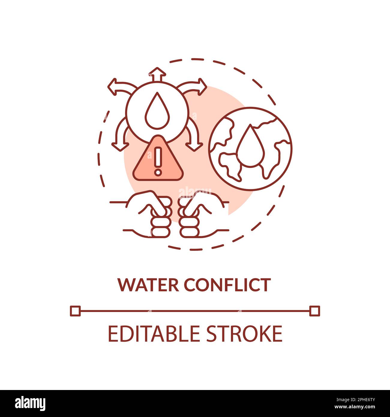 Water conflict terracotta concept icon Stock Vector Image & Art - Alamy
