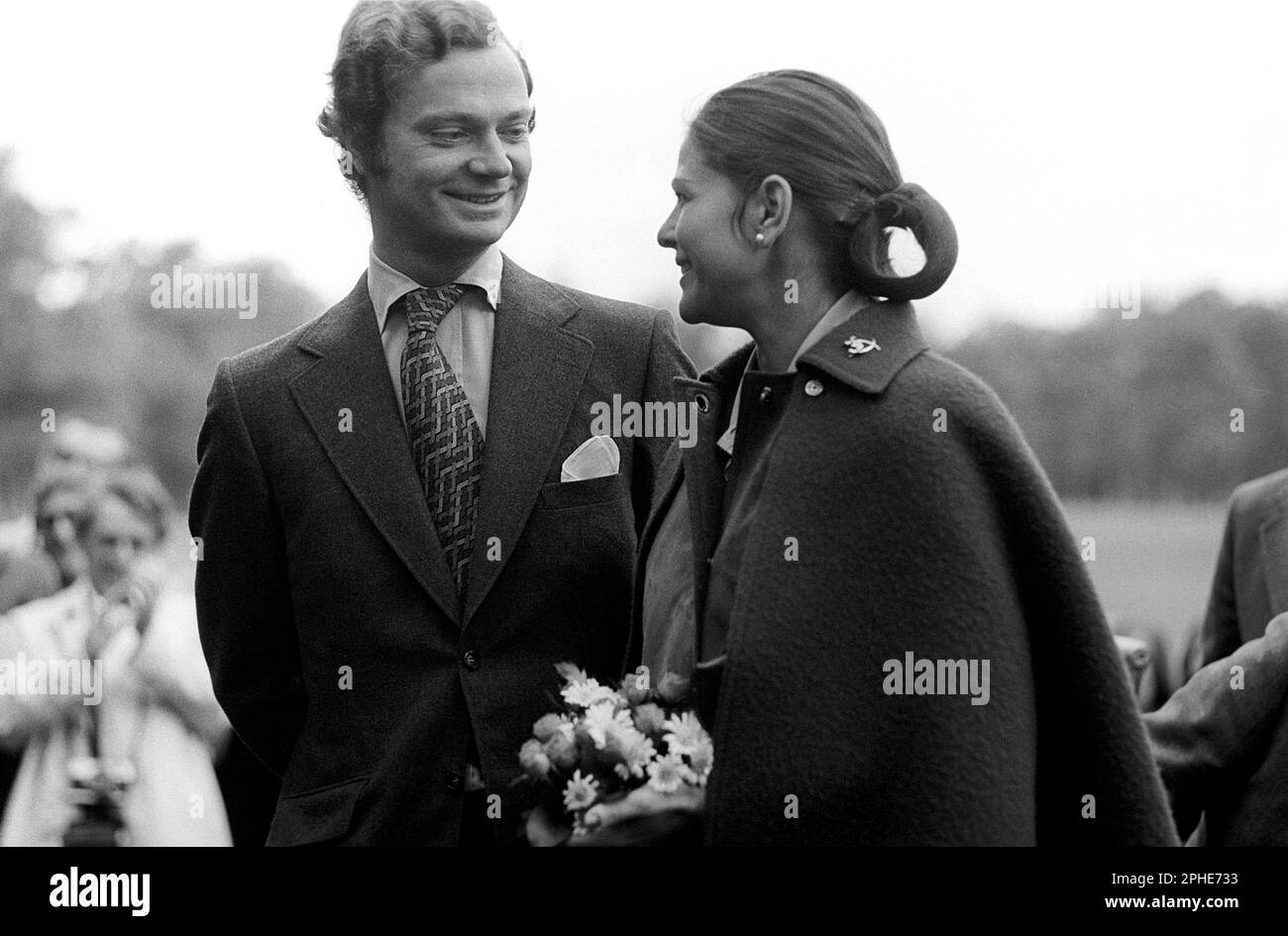 Carl XVI Gustaf and Silvia Sommerlath. Carl XVI Gustaf, King of Sweden. Born 30 april 1946. Picture taken 1976. Stock Photo
