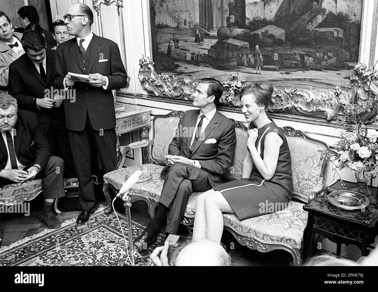 Margrethe II of Denmark. Pictured with Henri de Laborde de Monpezat at ...