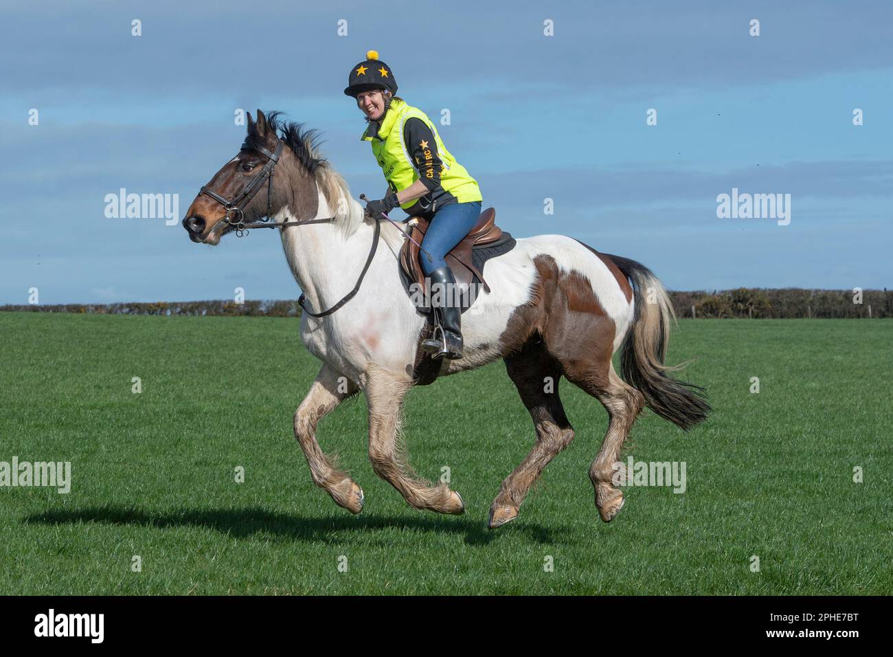 Female Galloping A Horse Stock Photo Alamy