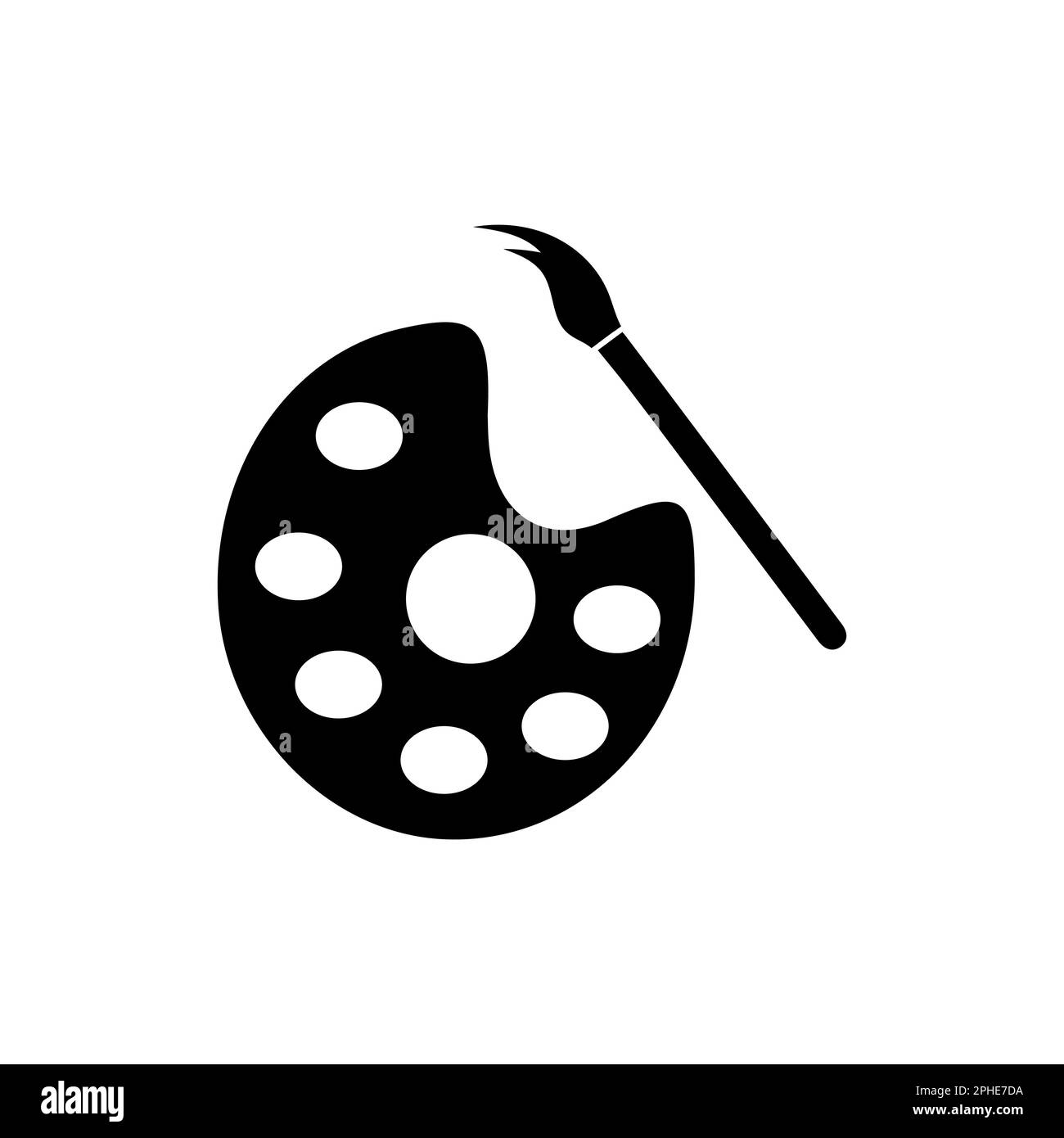Palette icon, Art icon, vector illustration. Palette paintbrush black