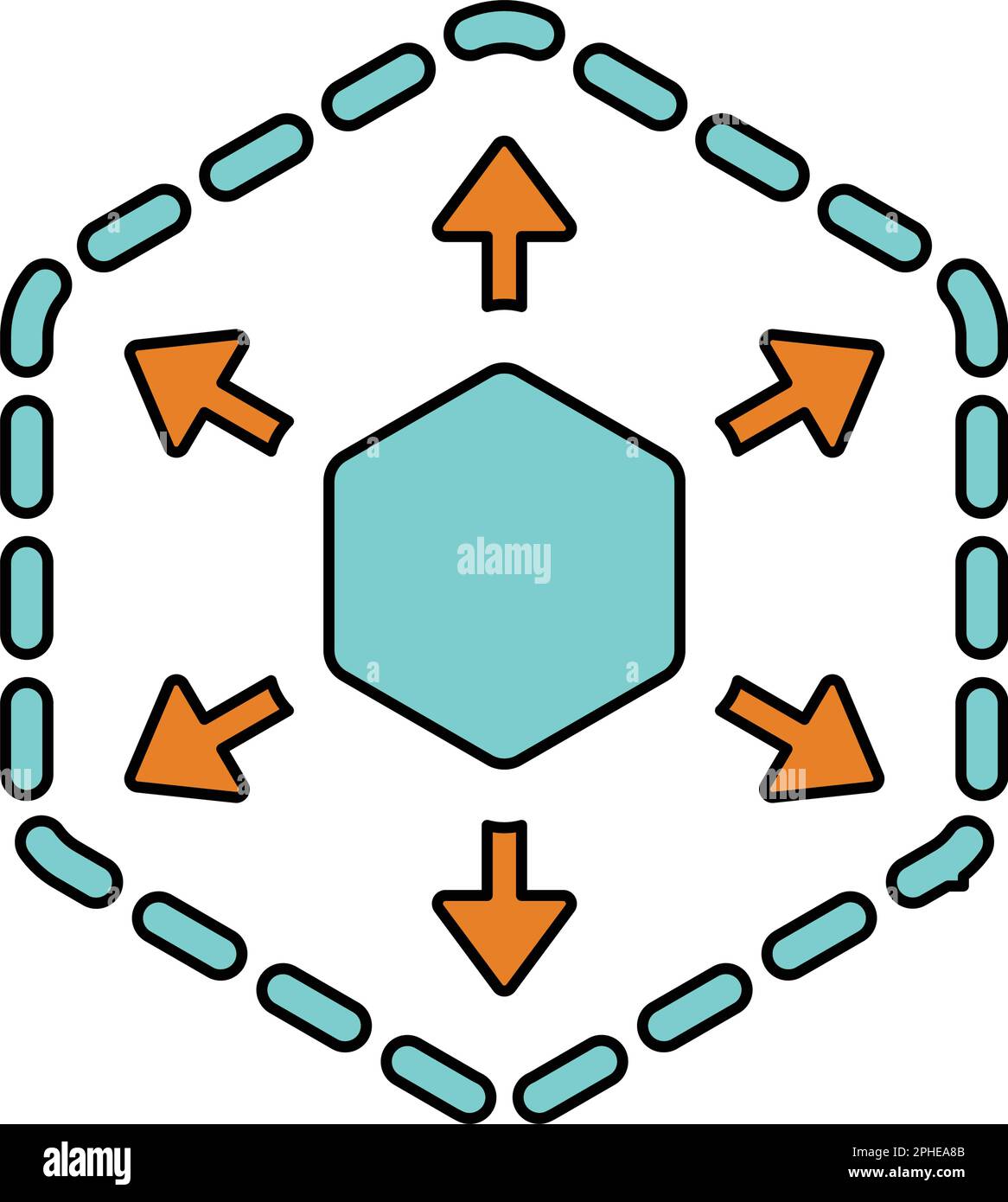Define, delimit, delimitation icon. is use in designing and developing