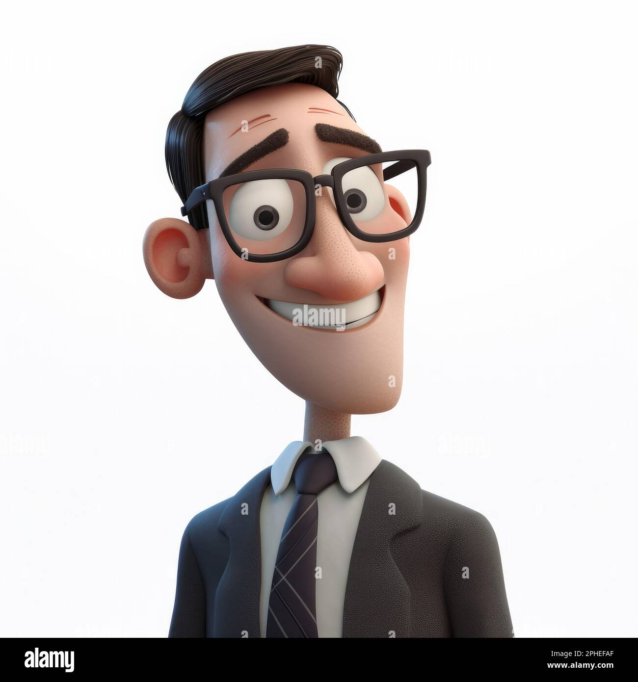 Portrait of a happy businessman in a 3d cartoon style. Generative ai Stock Photo
