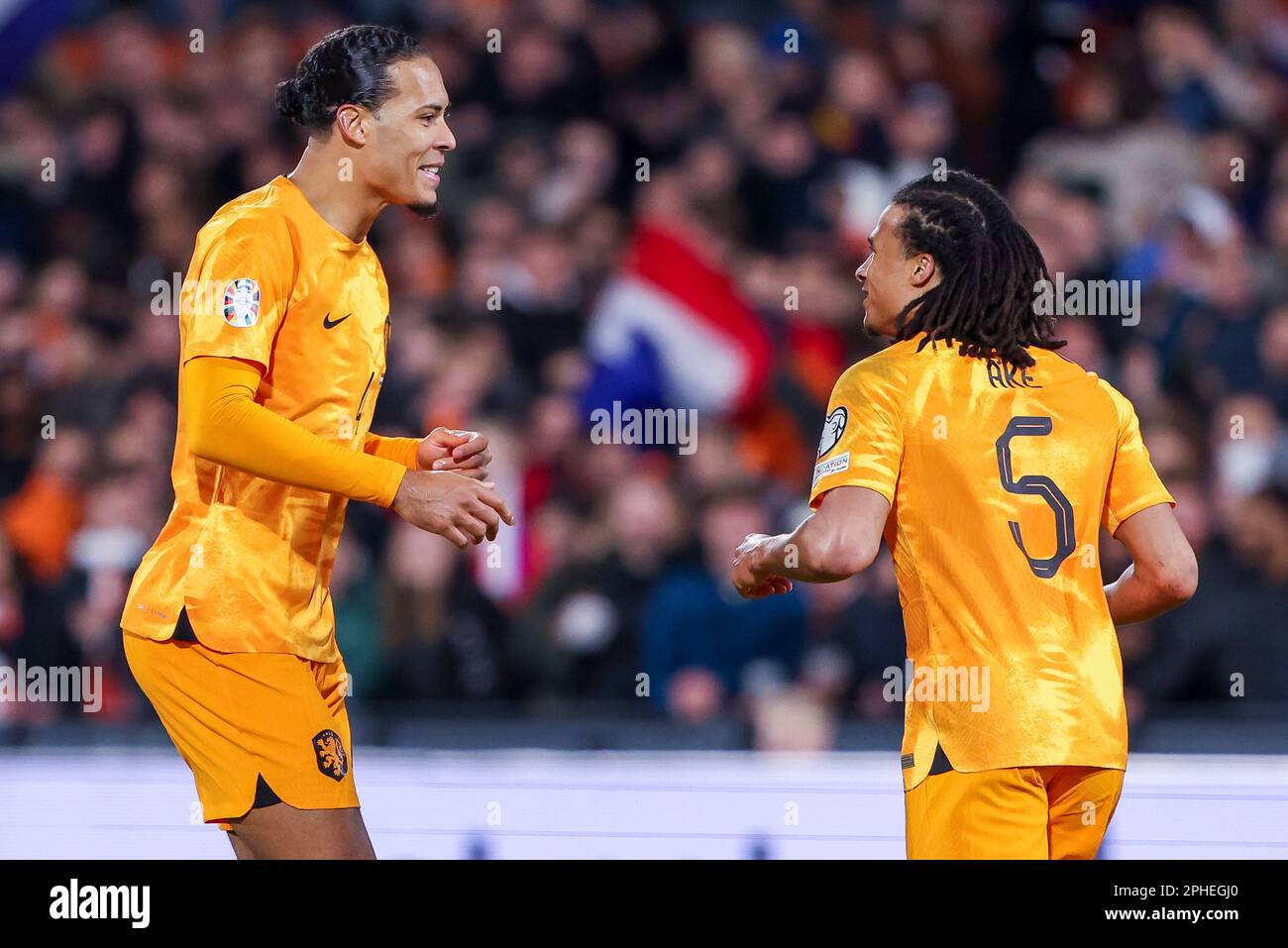 Virgil van Dijk of the Netherlands during Fifa World Cup 2022 Qualifying  Round Netherlands vs Gibraltar on Oktober 10, 2021 at Stadion De Kuip in  Rotterdam, Netherlands Credit: SCS/Soenar Chamid/AFLO/Alamy Live News