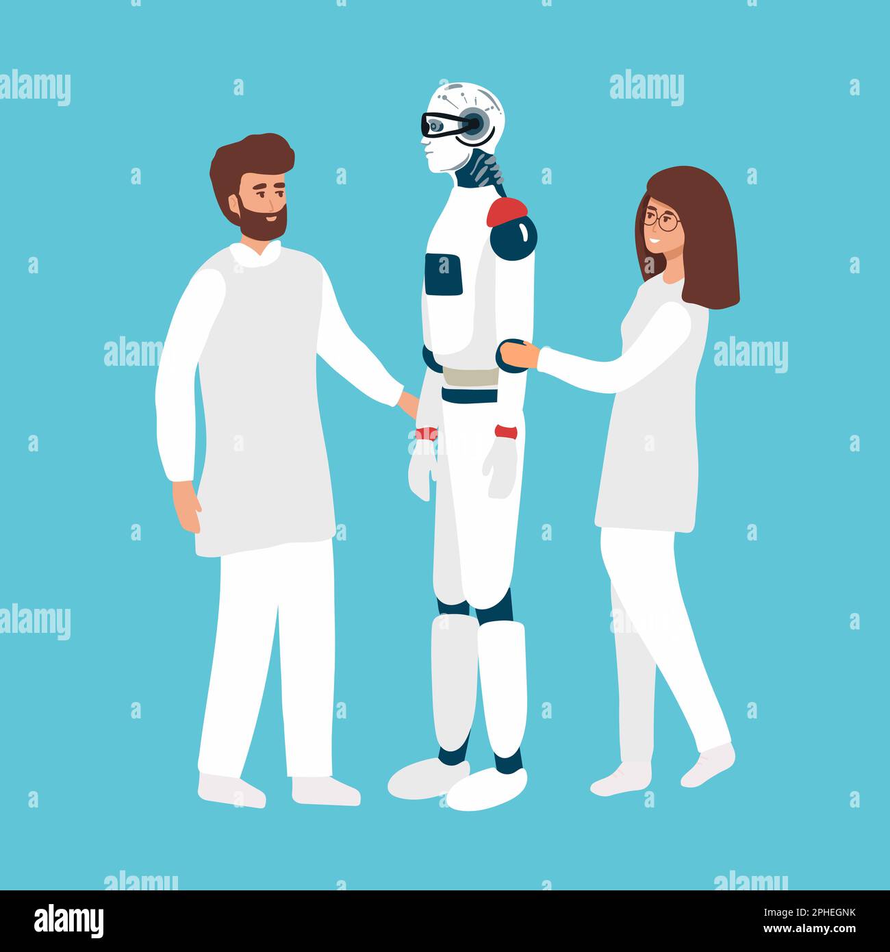 Cartoon nano tech research center for ai creation scientists
