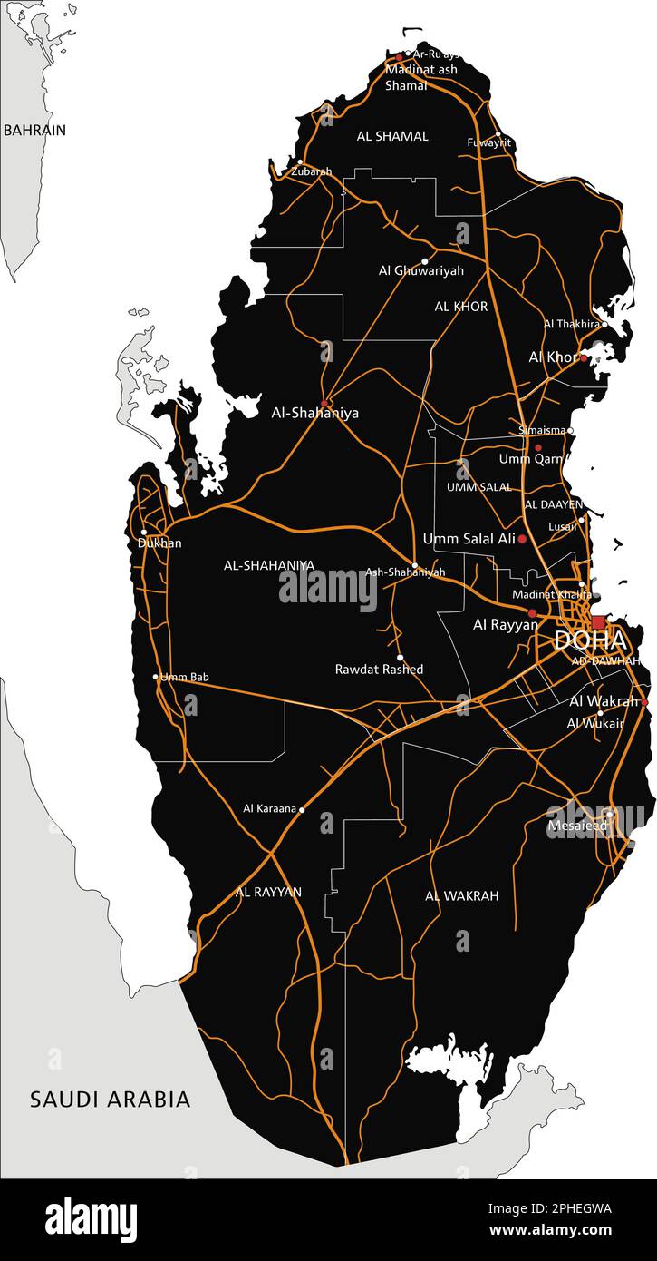 Qatar Road Map Qatar Road Map
