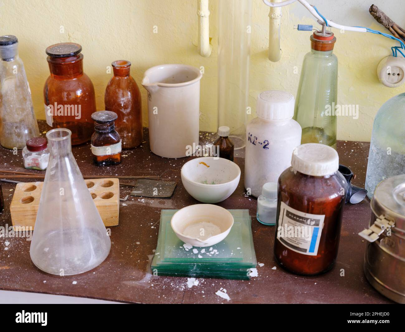 Laboratory. Pyramiden, abandoned russian mining settlement at the
