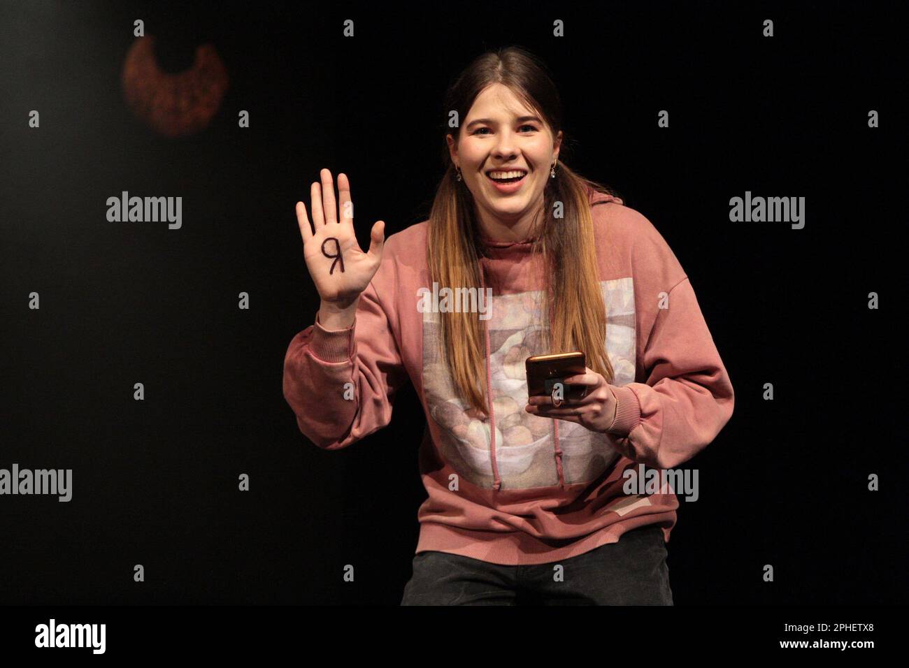 Non Exclusive KYIV UKRAINE MARCH 27 2023 Actress Of The Kyiv Non Exclusive Kyiv Ukraine March 27 2023 Actress Of The Kyiv Academic Theatre On Pechersk Karolina Mruha Stages A Fragment Of The Me War And P 2PHETX8