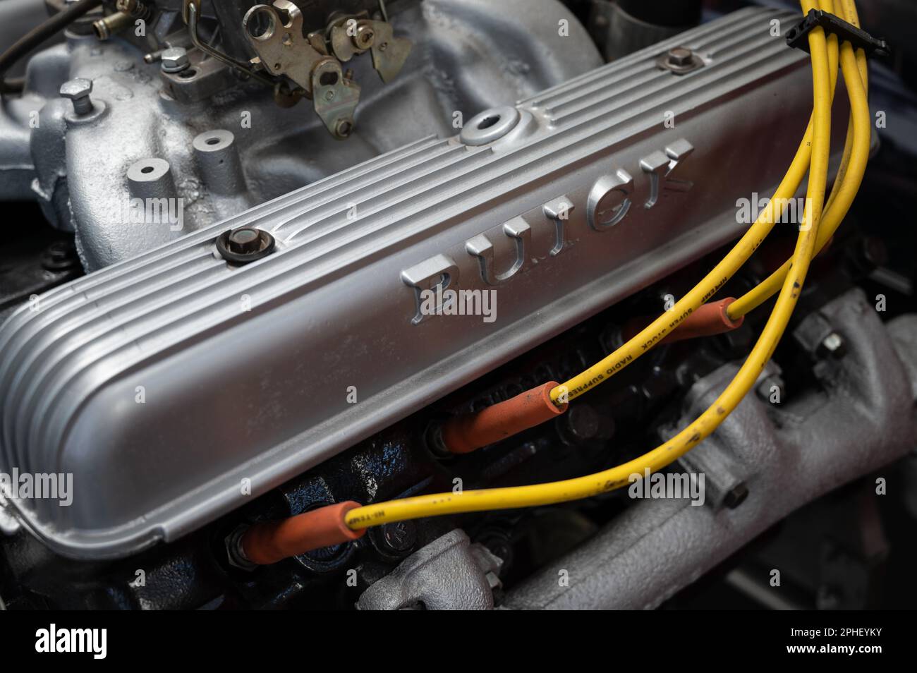 Detail of classic Buick big block engine Stock Photo Alamy