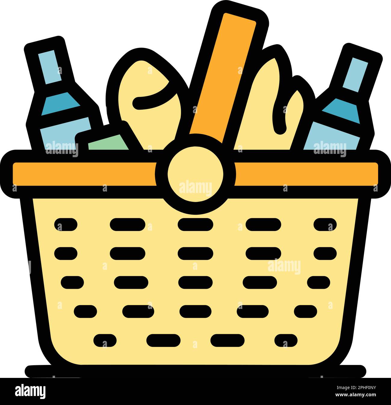 Leisure picnic basket icon. Outline Leisure picnic basket vector icon