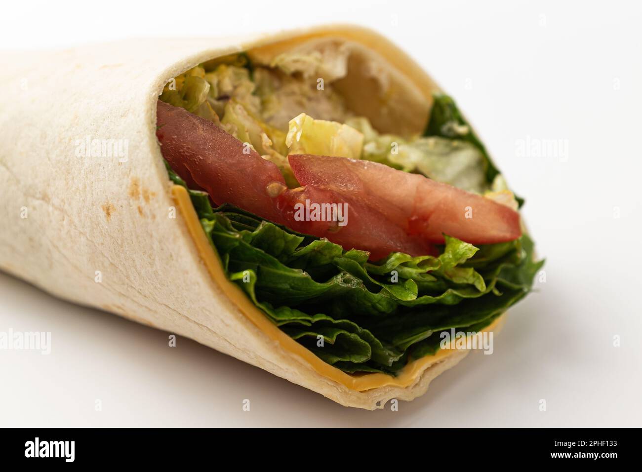 Chicken wrap on a white background Stock Photo