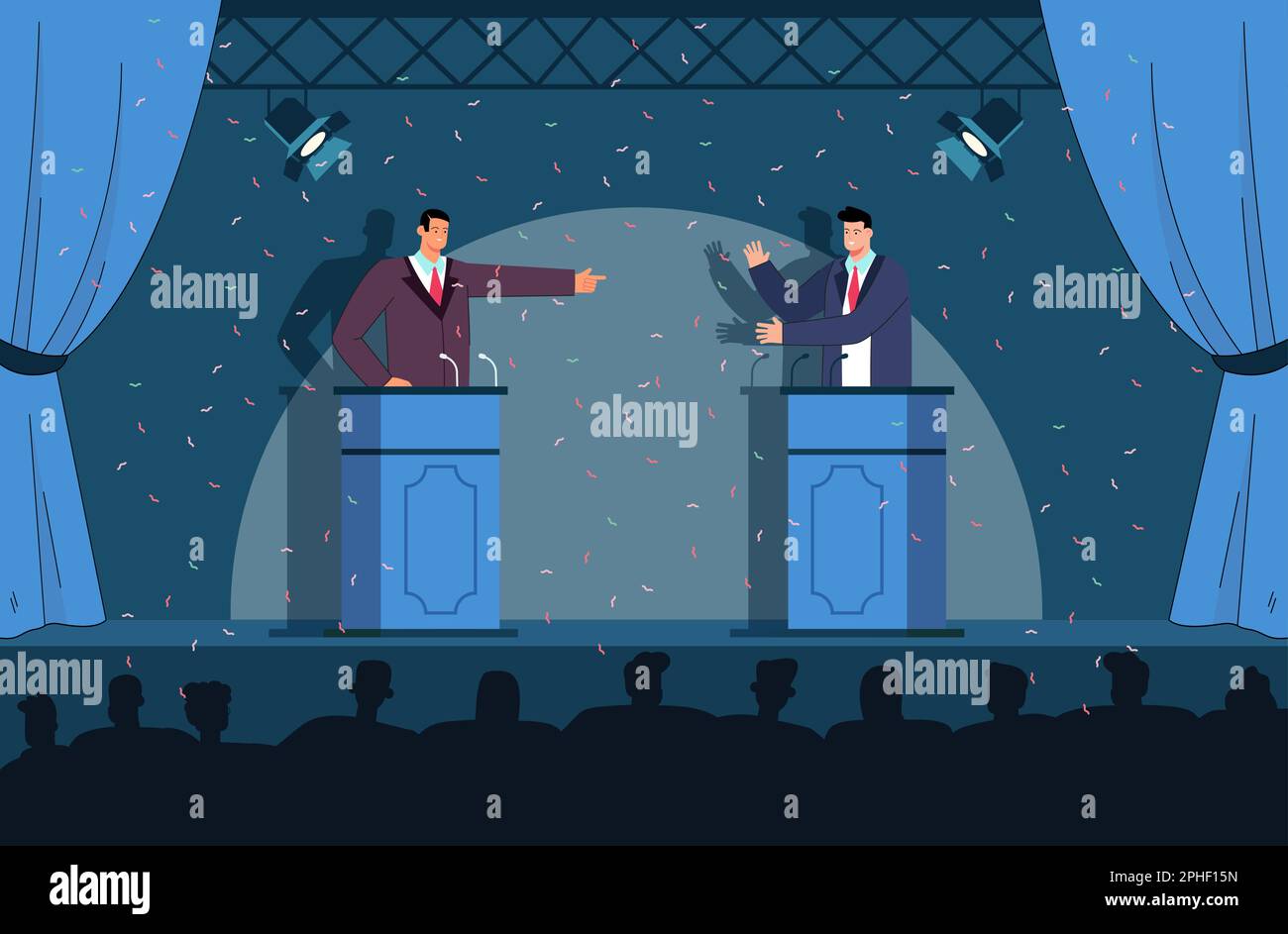 Men taking part in public debate flat vector illustration Stock Vector Image & Art Alamy