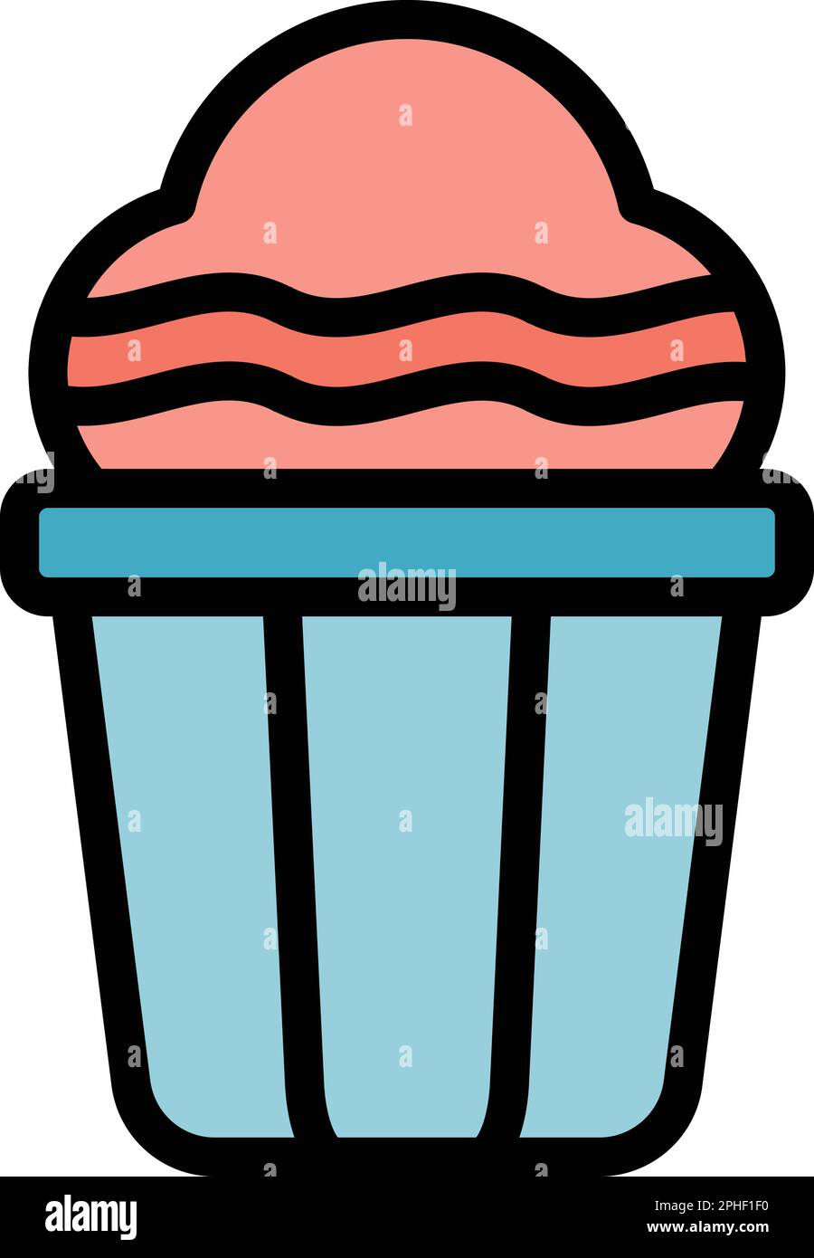 Muffin cake icon. Outline Muffin cake vector icon for web design