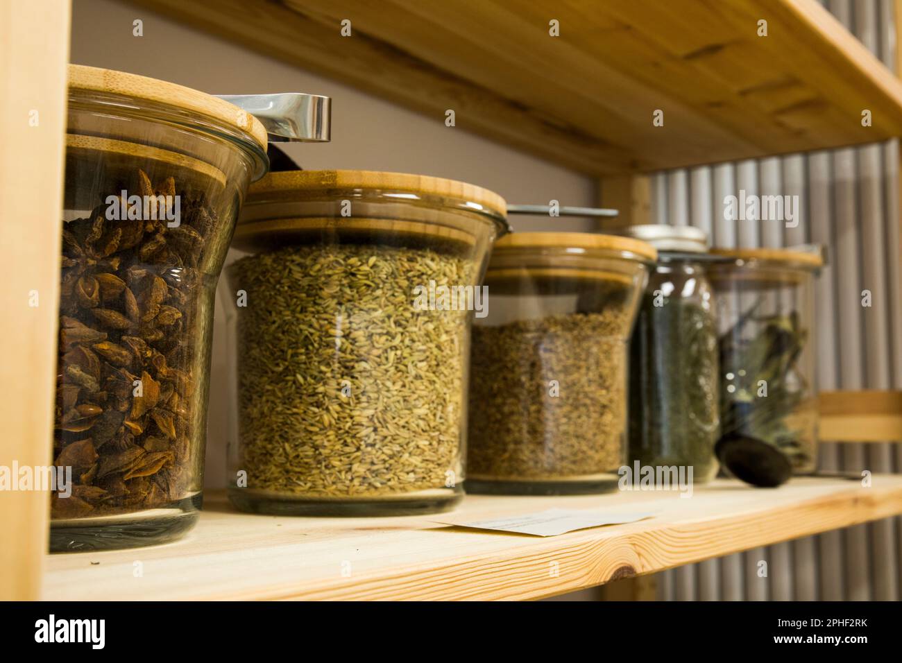 Self service bulk organic food. Ecofriendly zero waste shop. Small