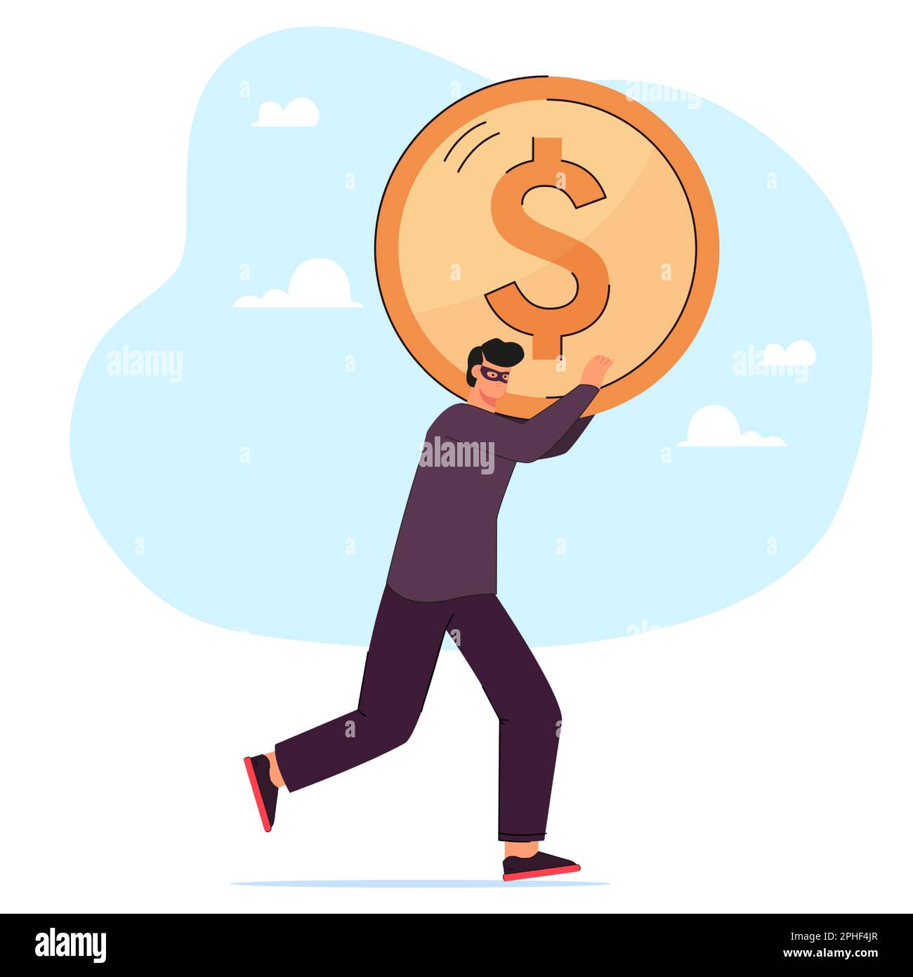 Thief stealing money Stock Vector