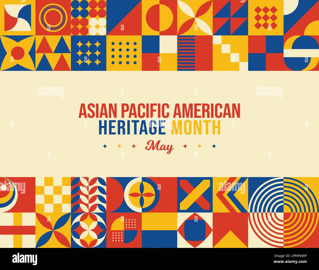 Asian American and Pacific Islander Heritage Month Vector Illustration. May Awareness and Celebration. Neo Geometric pattern abstract graphic design. Stock Vector