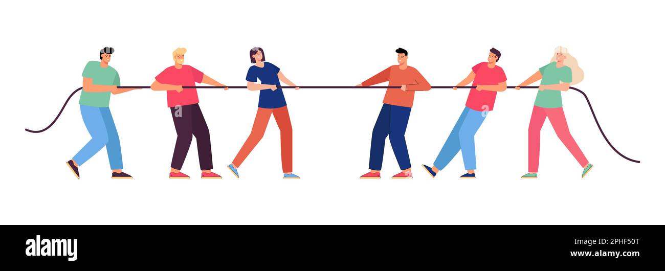People pulling rope in team competition Stock Vector Image & Art