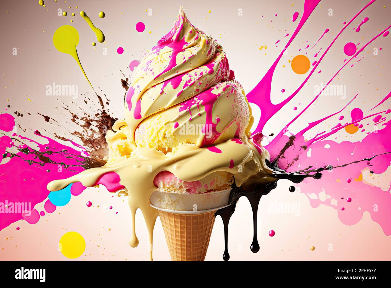 an ice cream cone with sprinkles of chocolate and sprinkles of