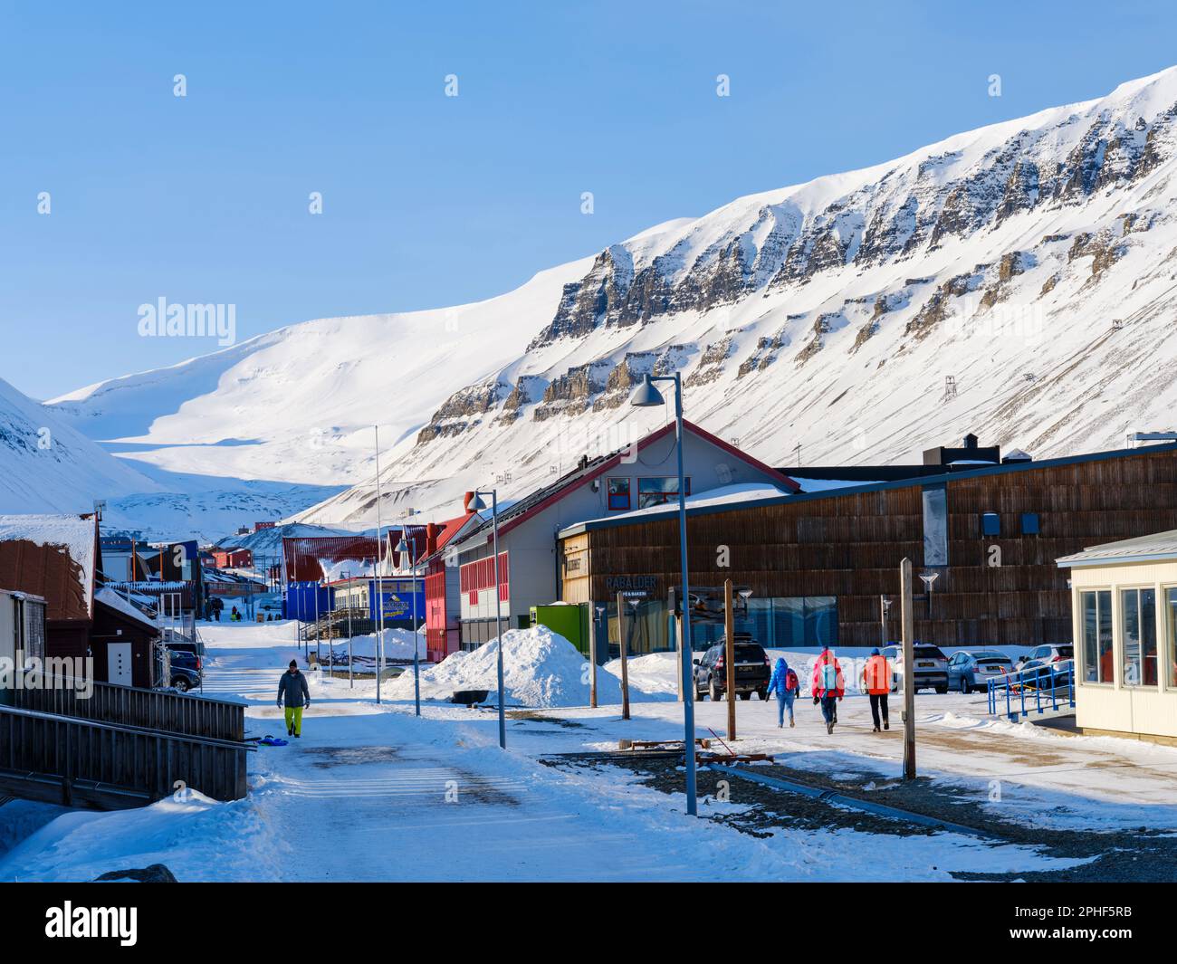 Die Hauptstrasse Longyearbyen Die Hauptstadt Von Svalbard Auf Der die-hauptstrasse-longyearbyen-die-hauptstadt-von-svalbard-auf-der