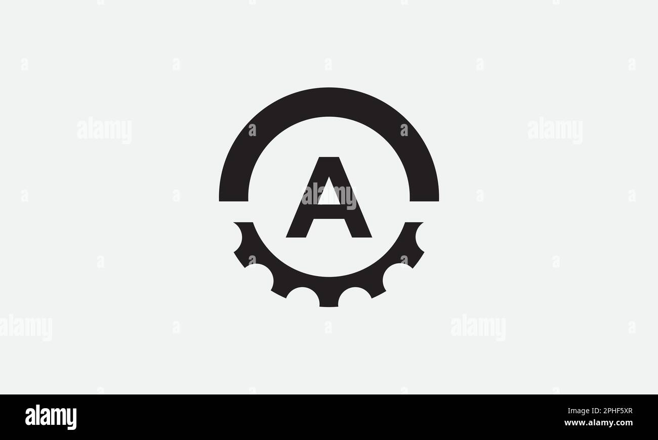 Engineering logo, gears and wrench with letter, logo design. Wrench