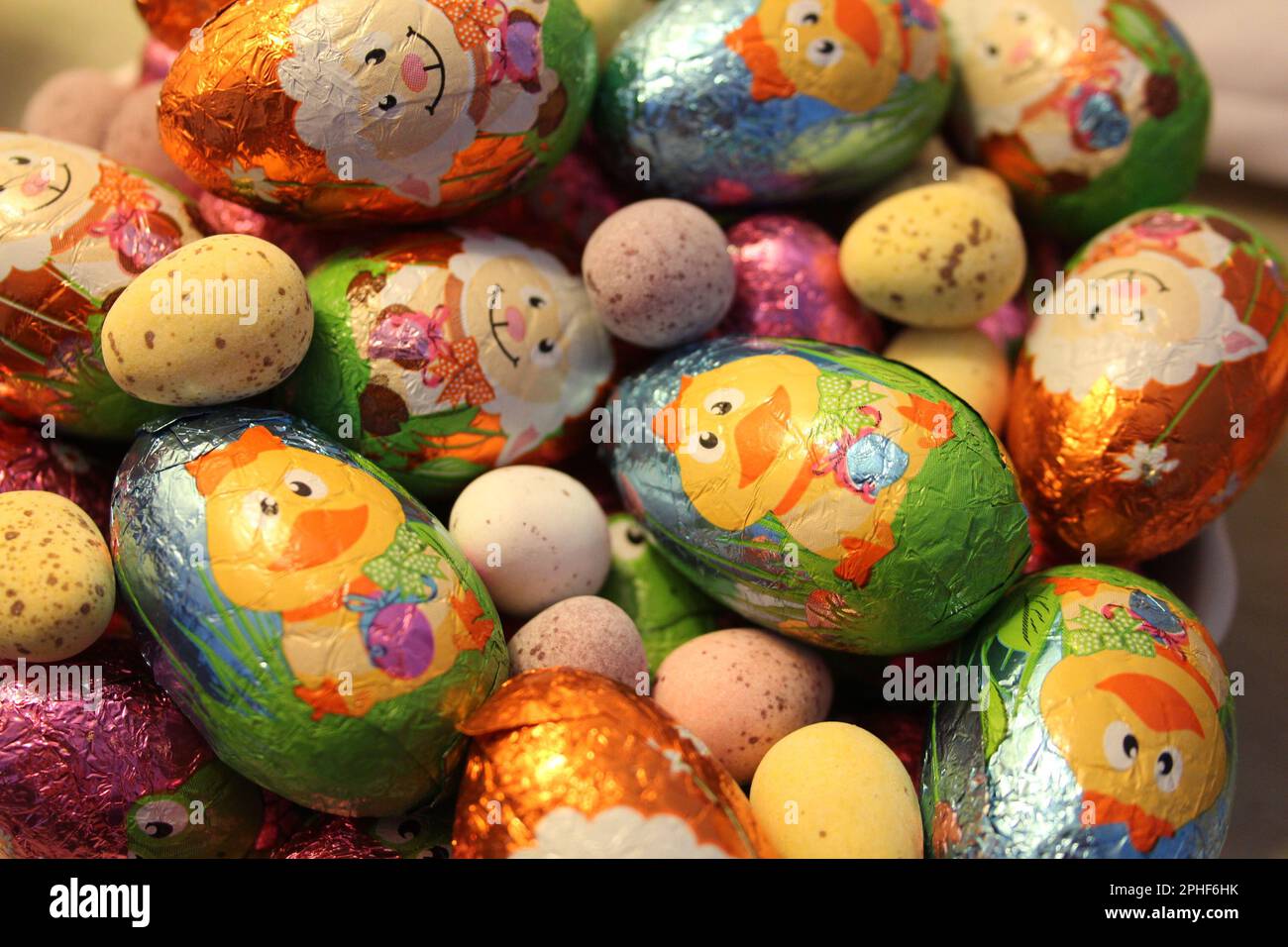 Chocolate Easter Eggs Close Up Stock Photo