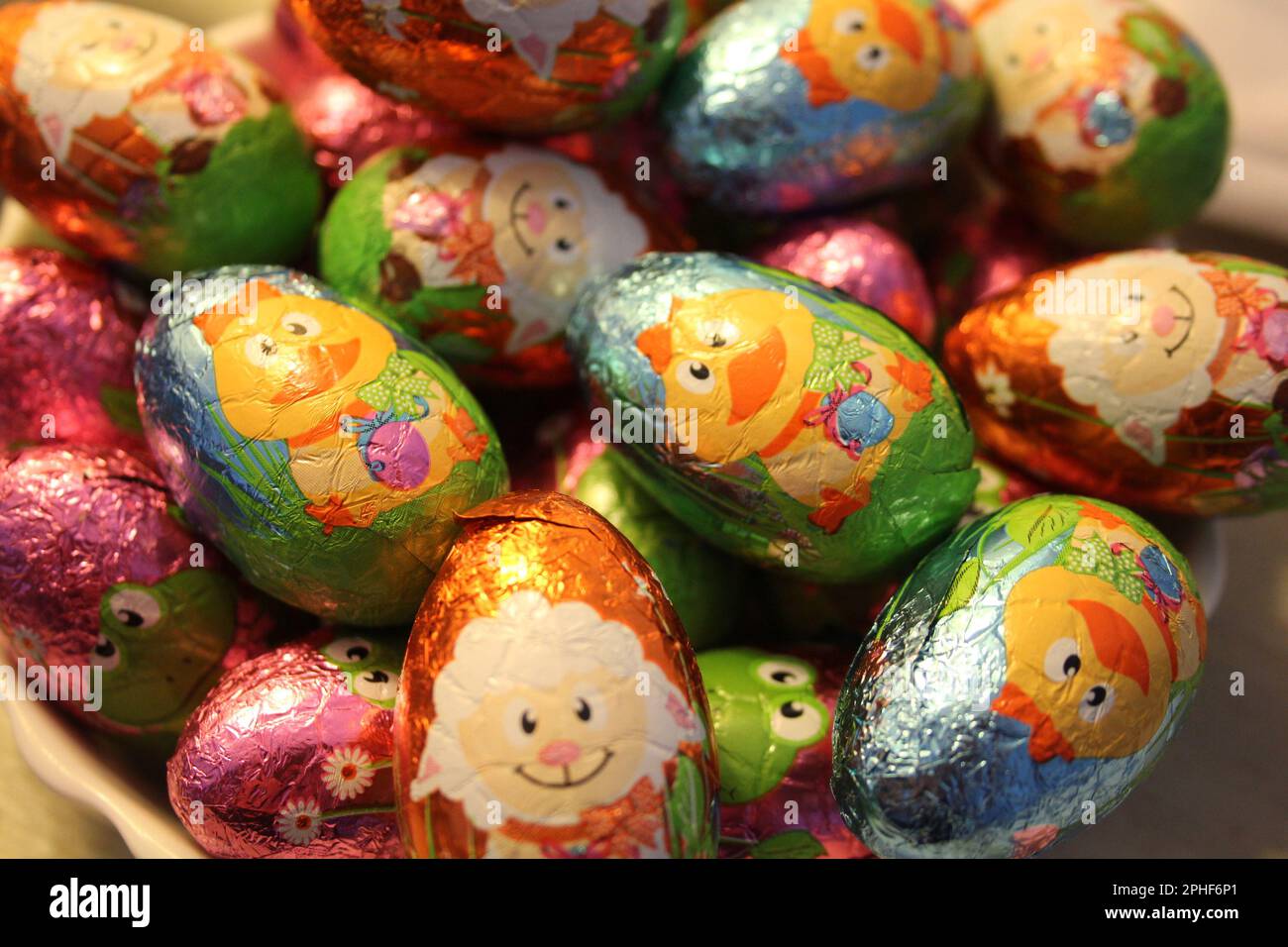 Chocolate Easter Eggs Close Up Stock Photo