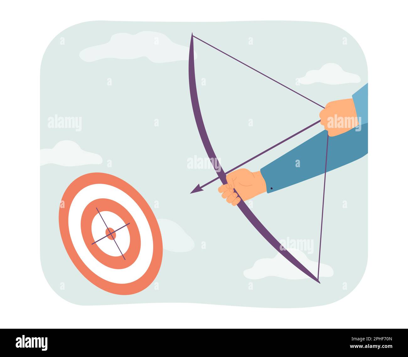 Archer shooting at target, holding bow and arrow Stock Vector Image
