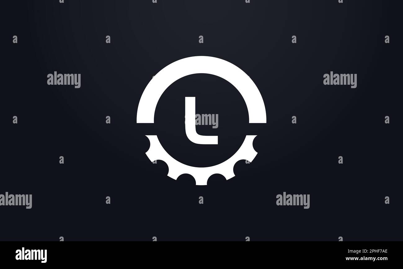 Engineering logo, gears and wrench with letter, logo design. Wrench