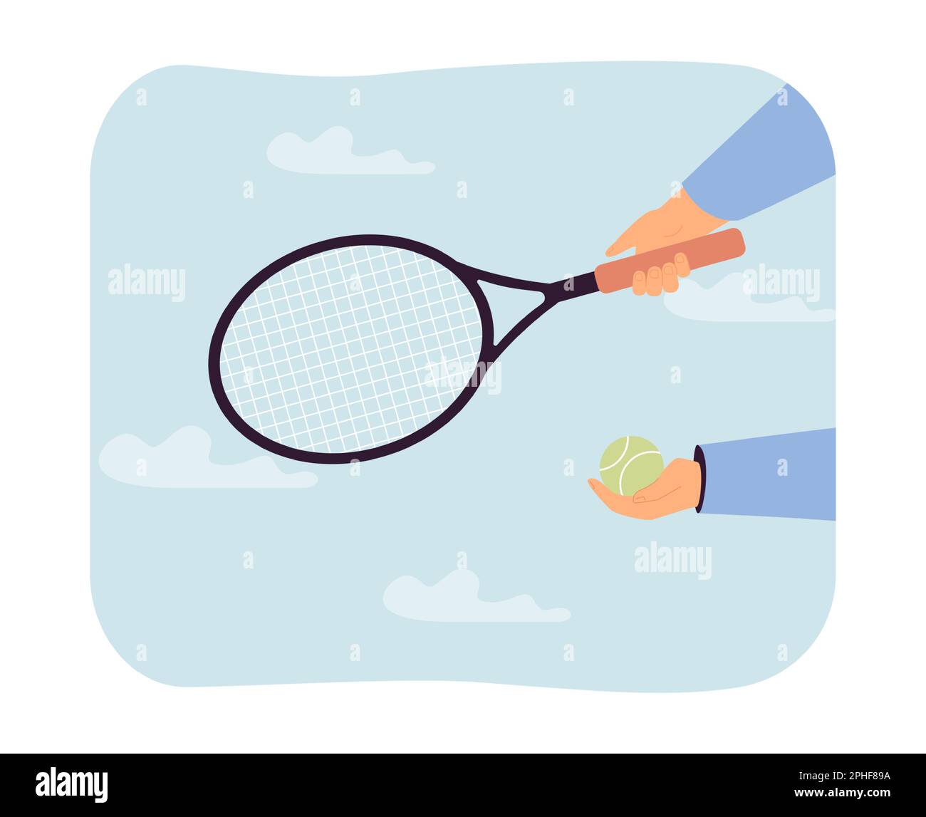 Athletes hands holding tennis racket and ball Stock Vector Image & Art