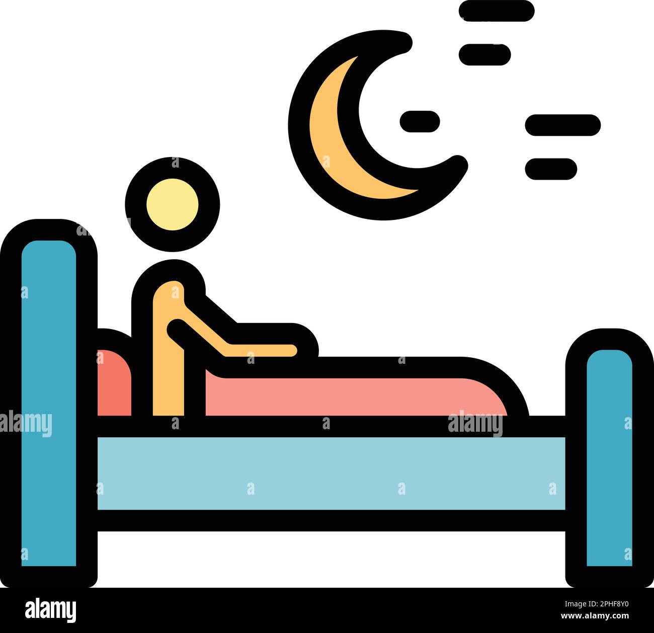 Night sleep icon. Outline Night sleep vector icon for web design ...