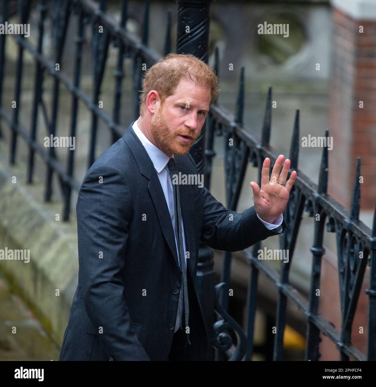 London, England, UK. 28th Mar, 2023. Prince HARRY arrives at Royal Courts of Justice to attend the second day of the trial against Associated Newspapers Group, publisher of Daily Mail and Mail On Sunday. (Credit Image: © Tayfun Salci/ZUMA Press Wire) EDITORIAL USAGE ONLY! Not for Commercial USAGE! Stock Photo