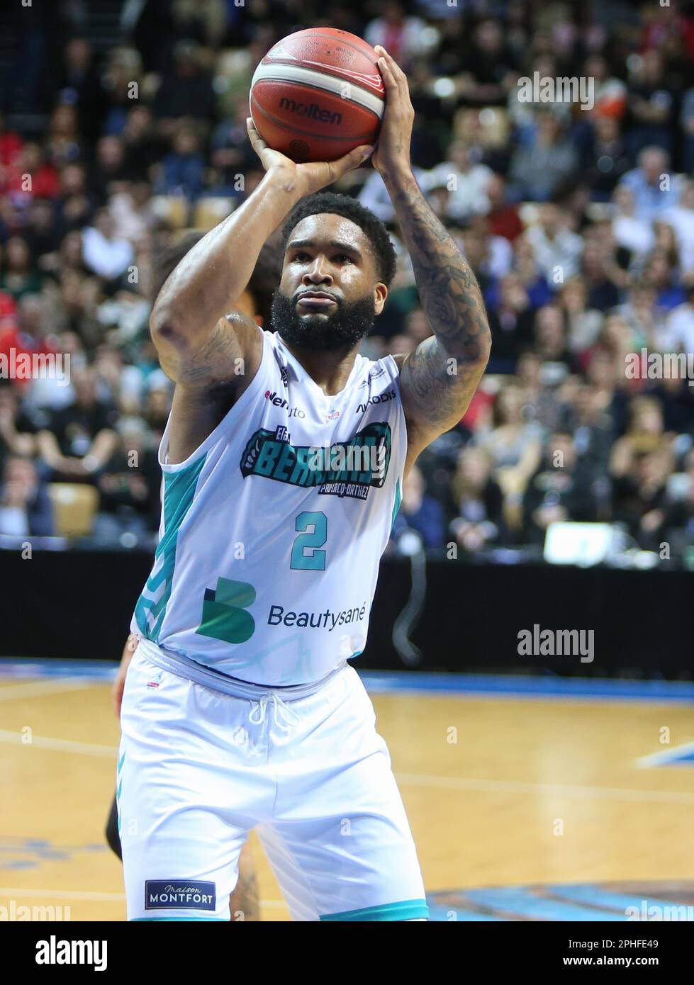 Markeith CUMMINGS of Pau-Lacq-Orthez during the French cup, Top 8,  quarter-finals Basketball match between ƒlan bŽarnais Pau-Lacq-Orthez and  AS Monaco on March 18, 2023 at Arena Loire in Trelaze, France - Photo