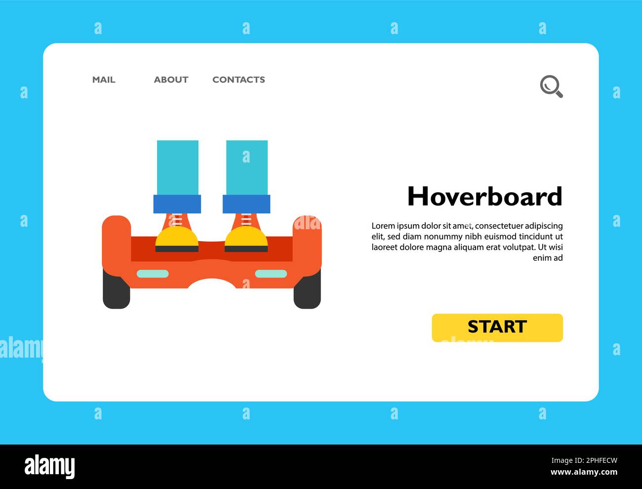 Feet on hoverboard vector icon Stock Vector