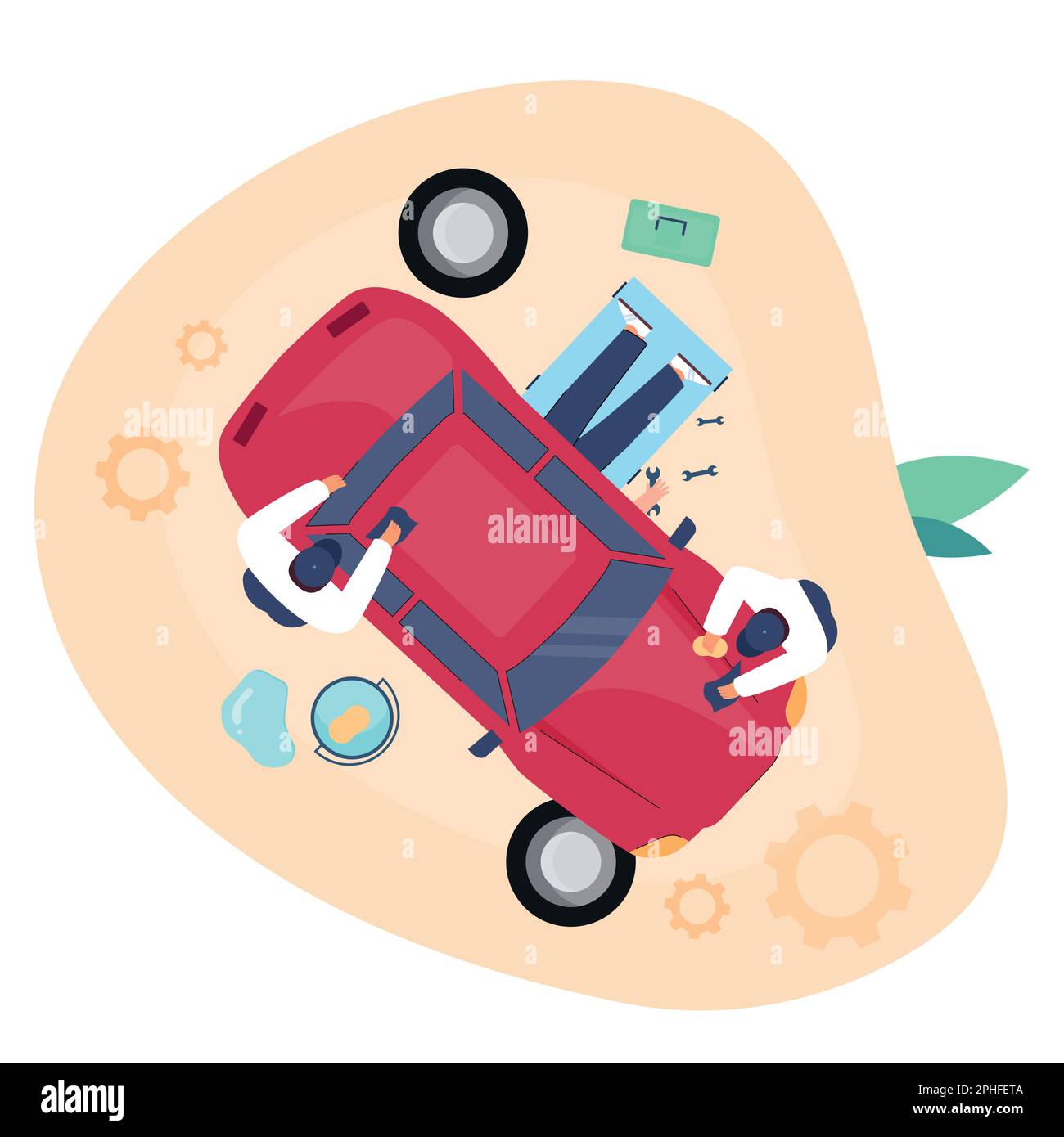 Car repairing engineer Stock Vector Images - Alamy
