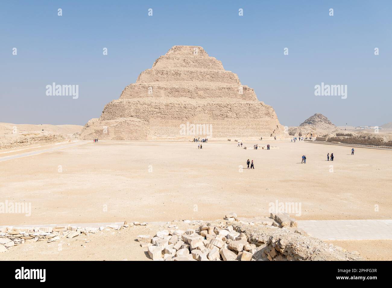 The Step Pyramid at the Saqqara Necropolis in Giza, Egypt Stock Photo