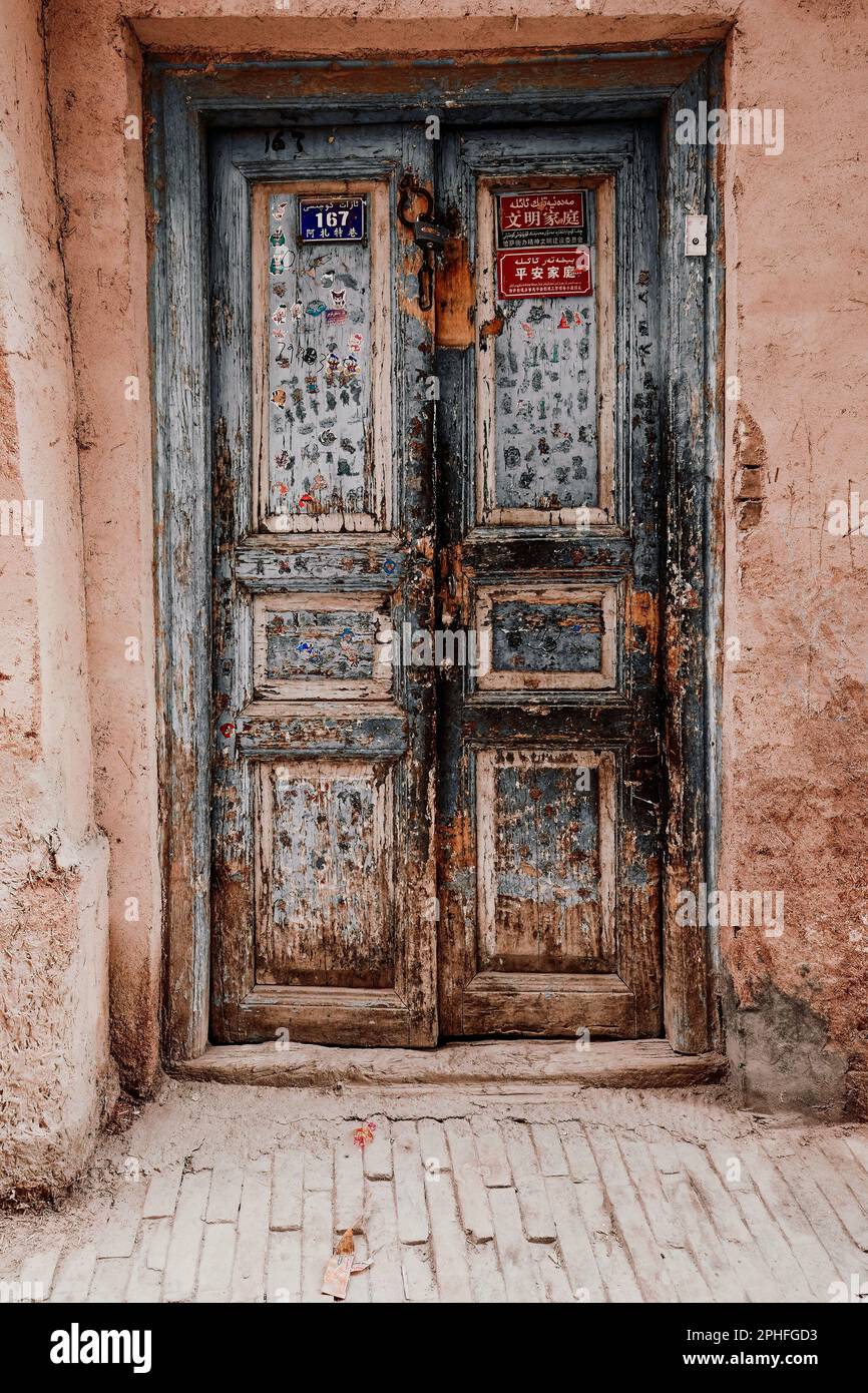 The centuries-old Kashgar Old Town is located in the center of Kashgar. It is a classic representative of Kashgar and Uyghur culture. Stock Photo