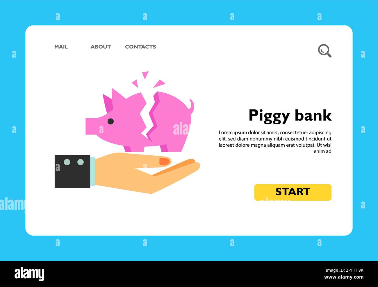 Hand holding broken piggy bank icon Stock Vector Image & Art - Alamy