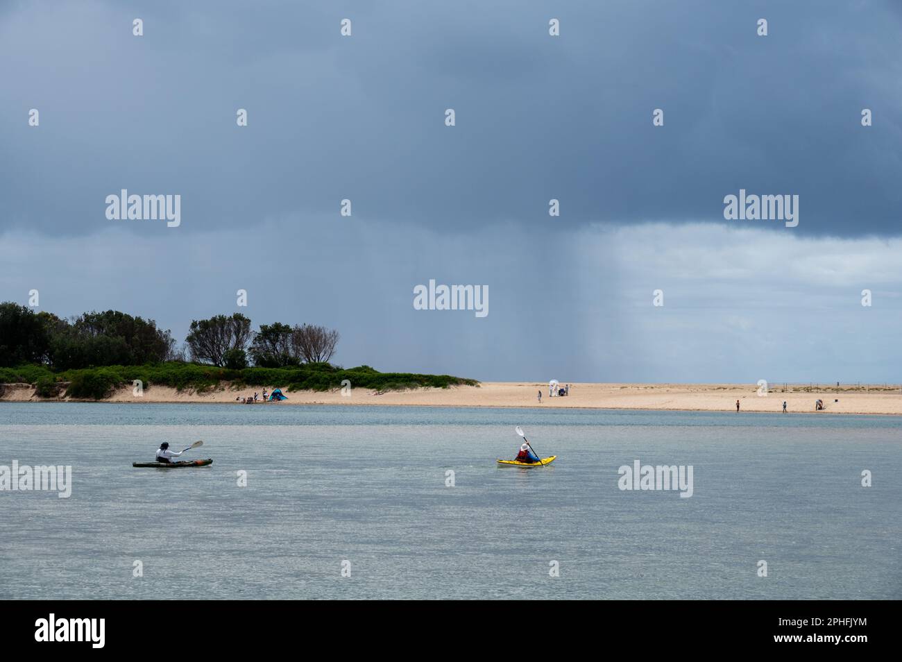 Menacing clouds hang over The Entrance on The Pacific Coast of New South Wales, NSW, Australia. Stock Photo