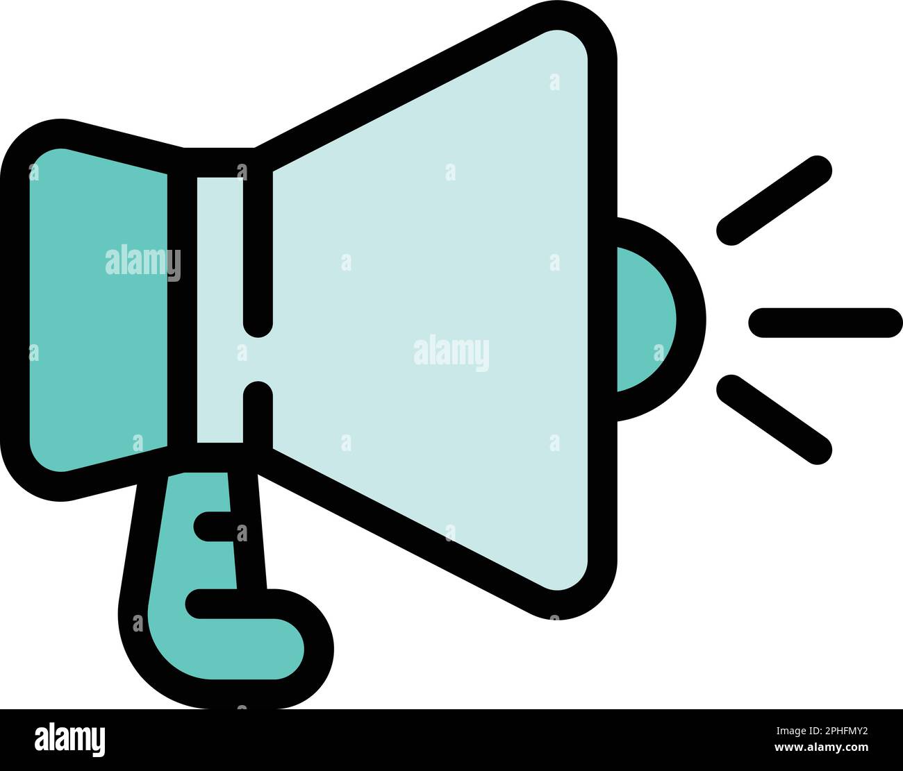 Megaphone icon. Outline Megaphone vector icon for web design isolated ...