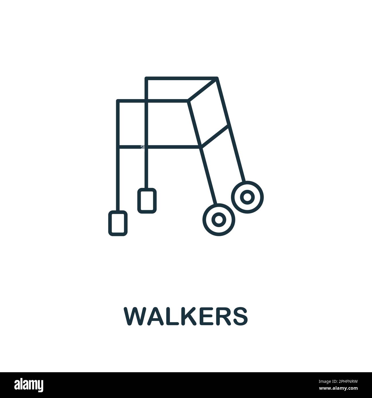 Walkers line icon. Monochrome simple Walkers outline icon for templates