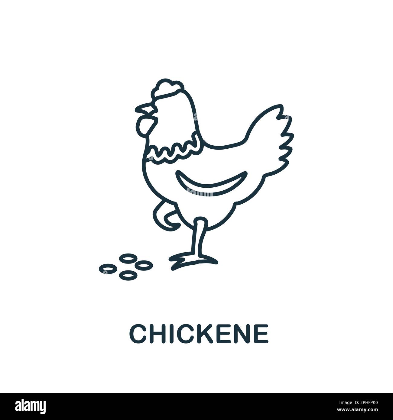 Chicken line icon. Monochrome simple Chicken outline icon for templates