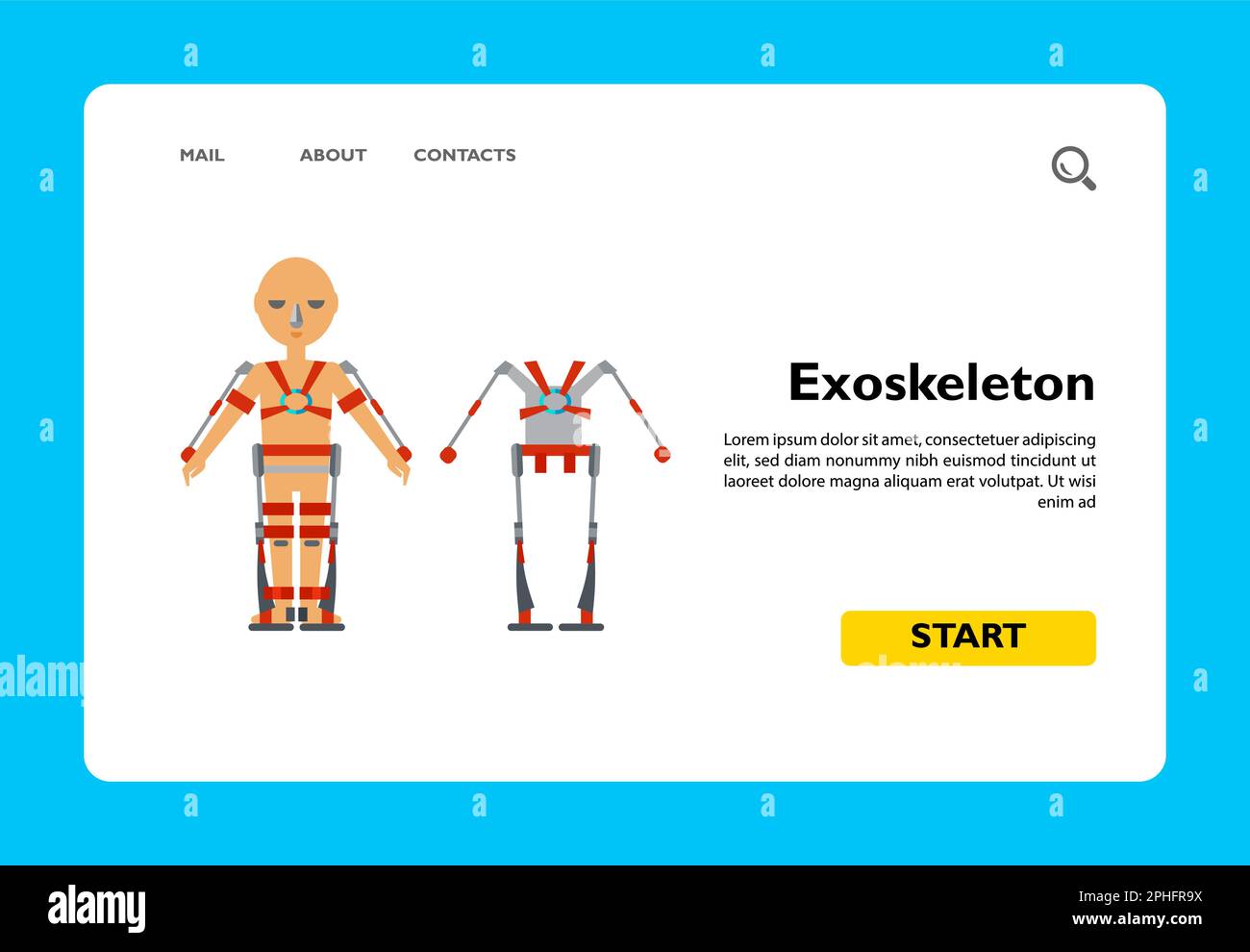 Exoskeleton flat icon Stock Vector