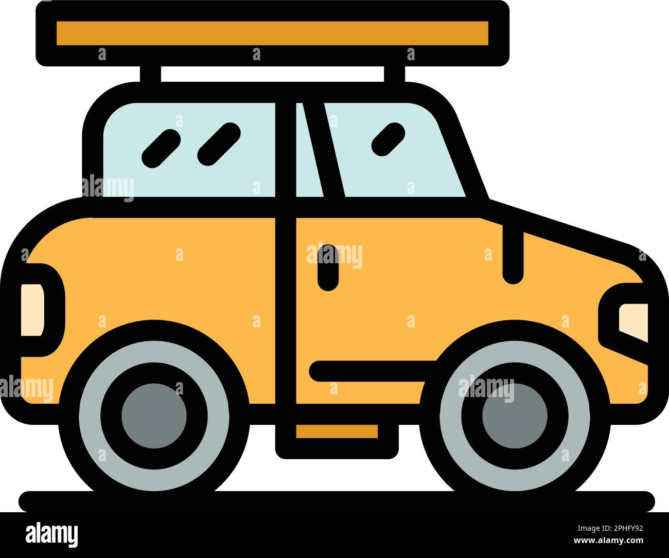 Travel safari car icon. Outline Travel safari car vector icon for web design isolated on white background color flat Stock Vector