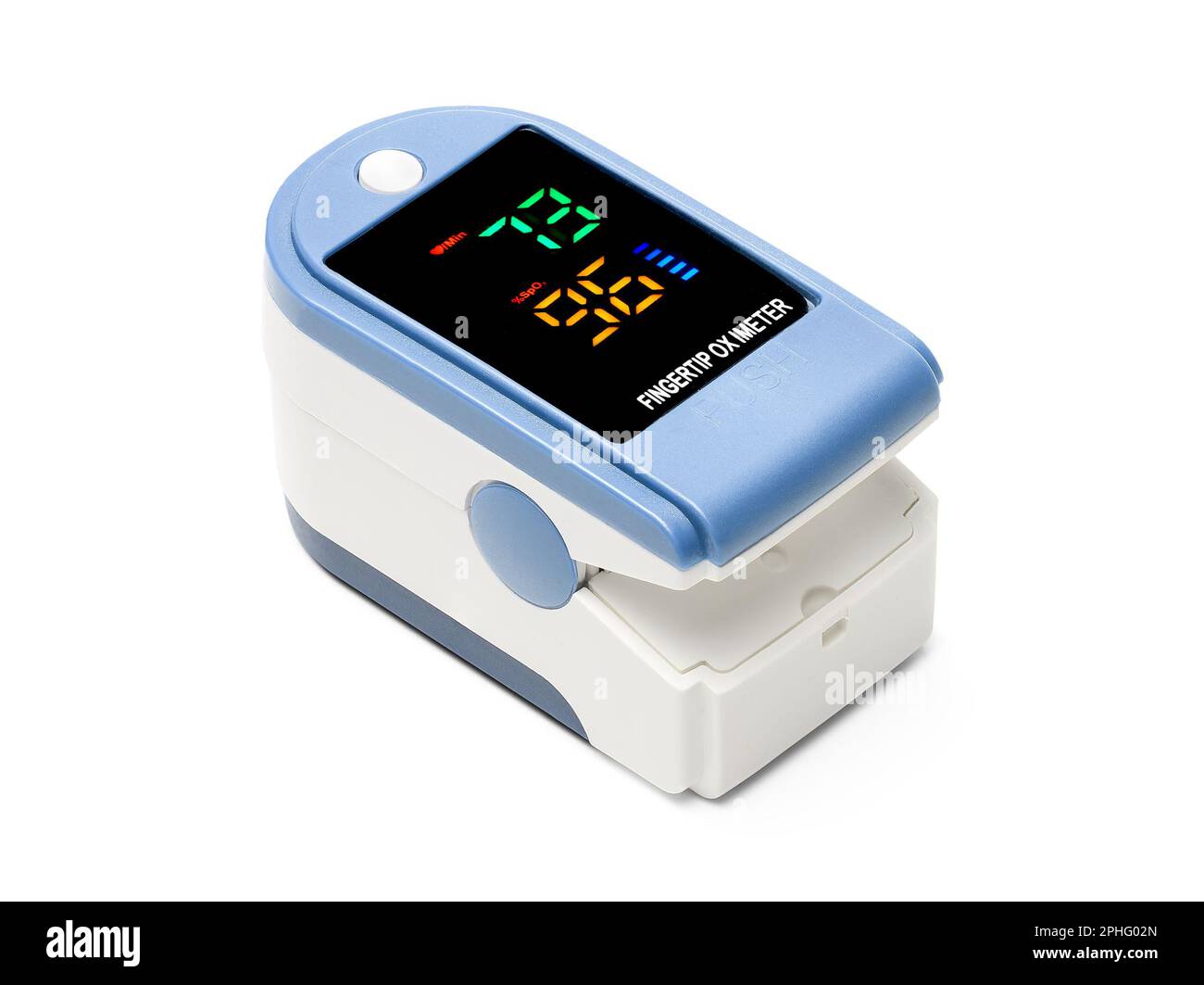 Pulse oximeter device to measure pulse rate and oxygen levels isolated