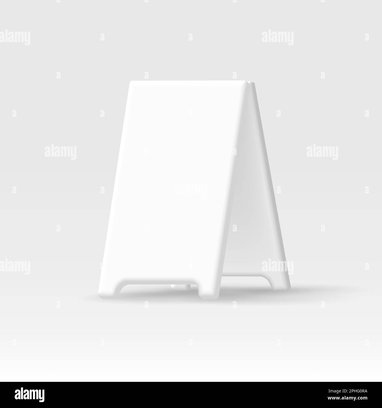 Warning folding board 3d icon mockup, editable overlay color to apply on a template Stock Vector