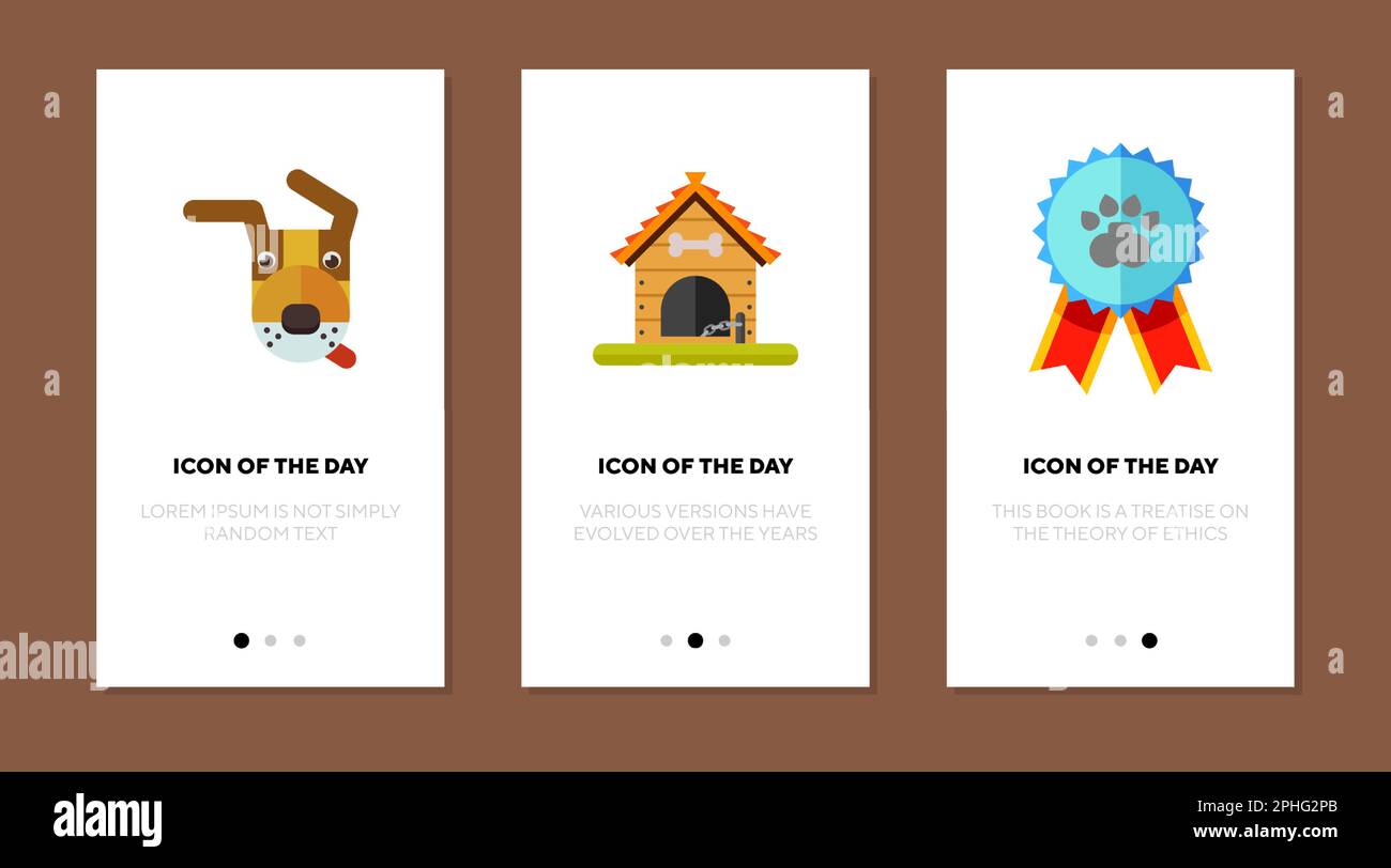 Dog show thin flat icon set Stock Vector
