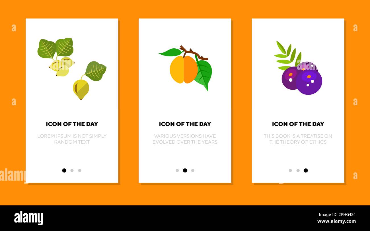 Fruits flat icon set Stock Vector Image & Art - Alamy