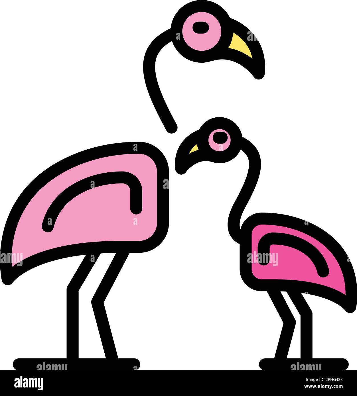 Family flamingo icon. Outline Family flamingo vector icon for web ...