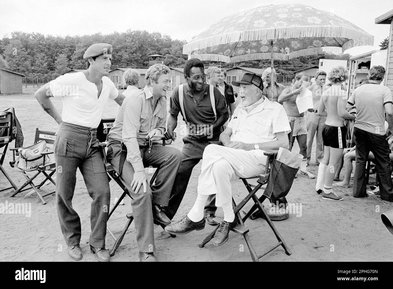 John Huston Sylvester Stallone Michael Caine And Pele In Victory